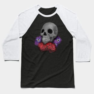 Skull and Flowers Baseball T-Shirt